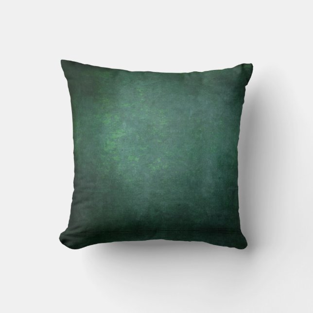 Dark Shadow Grunge Background - Teal Green Throw Pillow (Front)