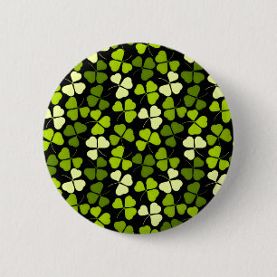 Dark Shamrock Pattern Green & Black Button