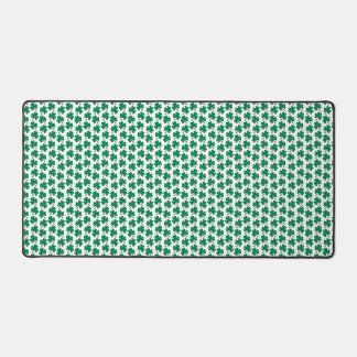 Dark Shamrocks White Desk Mat