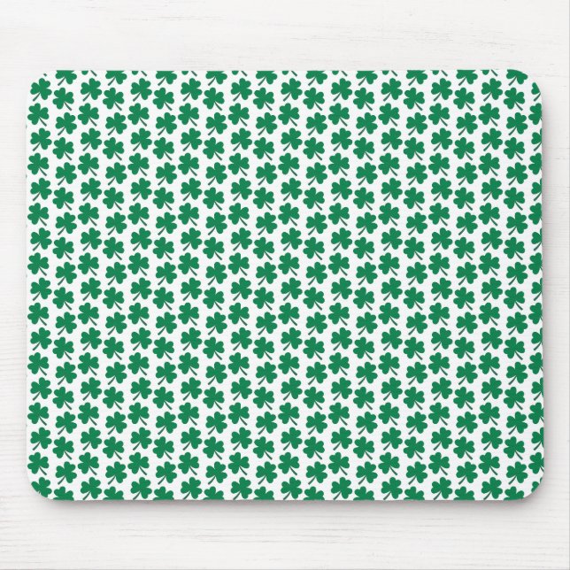 Dark Shamrocks White Mouse Pad (Front)