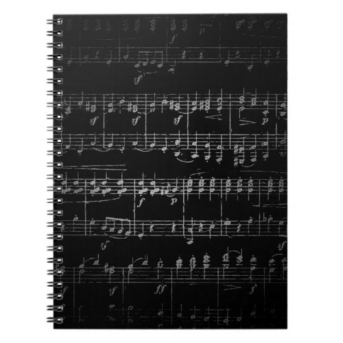 Dark Sheet Music Background _ BW Notebook