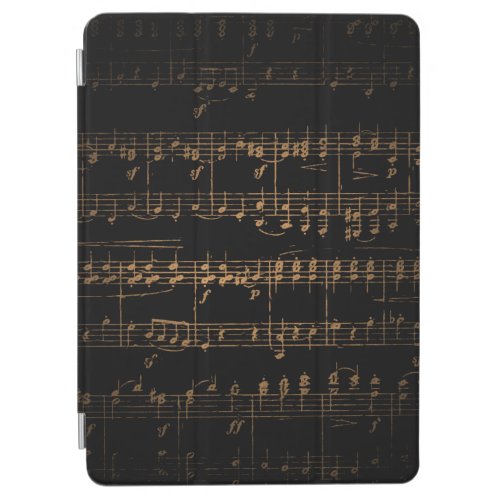 Dark Sheet Music Background _ Orange  iPad Air Cover