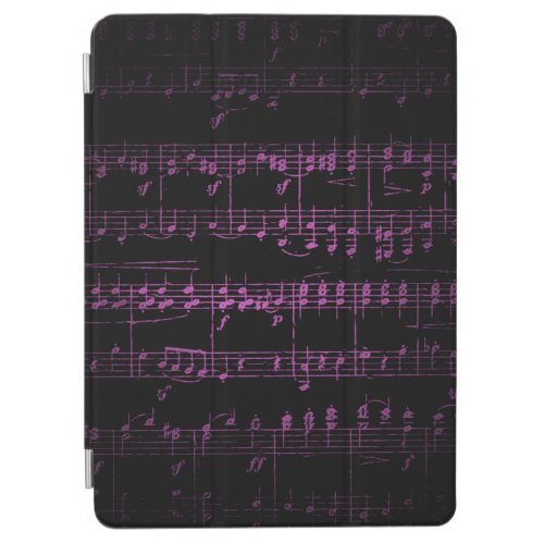 Dark Sheet Music Background _ Pink iPad Air Cover