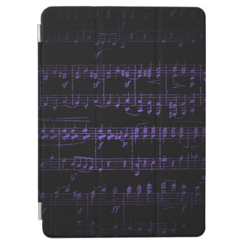 Dark Sheet Music Background _ Purple  iPad Air Cover