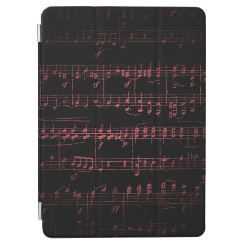 Dark Sheet Music Background _ Red iPad Air Cover