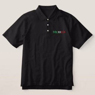 Dark shirt, Mexico, tri-color Embroidered Polo Shirt