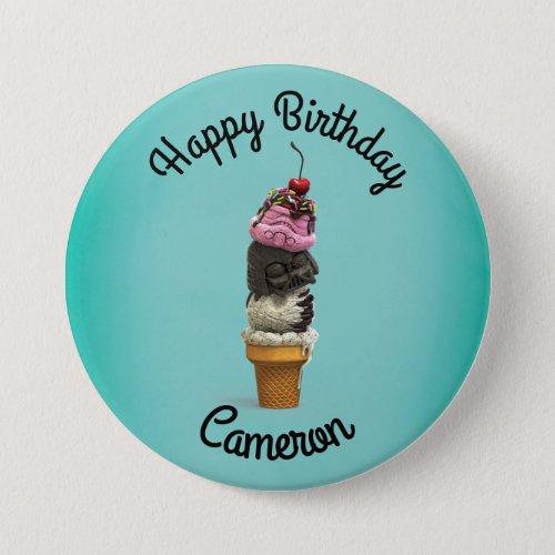 Dark Side Birthday Ice Cream Cone Button