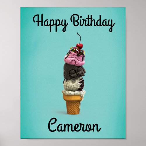 Dark Side Birthday Ice Cream Cone Poster