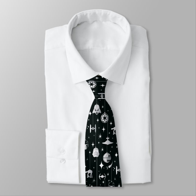 Dark Side Holiday Pattern Neck Tie (Tied)