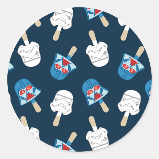Dark Side Ice Cream Pattern Classic Round Sticker (Front)