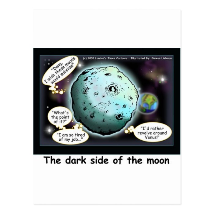 Dark Side Of The Moon Funny Cartoon Gifts Postcards