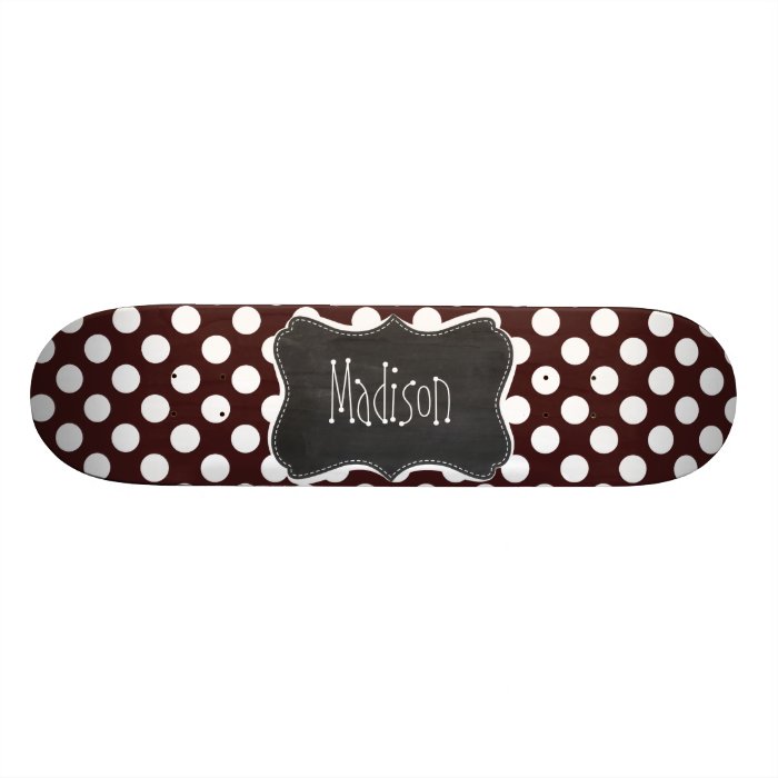 Dark Sienna Polka Dots; Retro Chalkboard Skateboard Decks