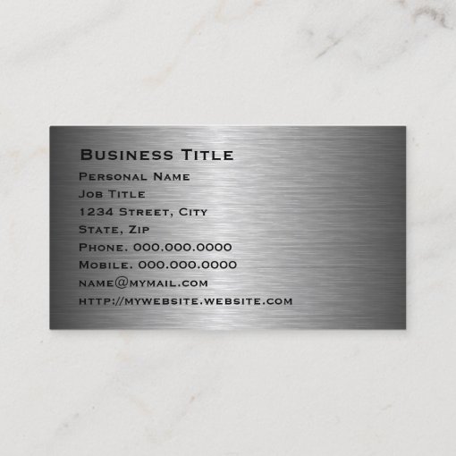 Dark Silver Brushed Business Card | Zazzle