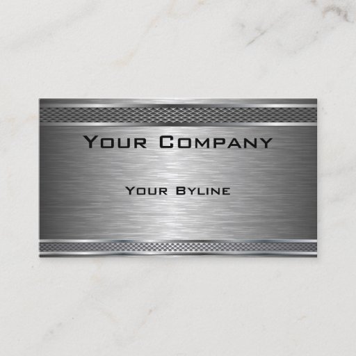Customizable Dark Silver Brushed Business Card