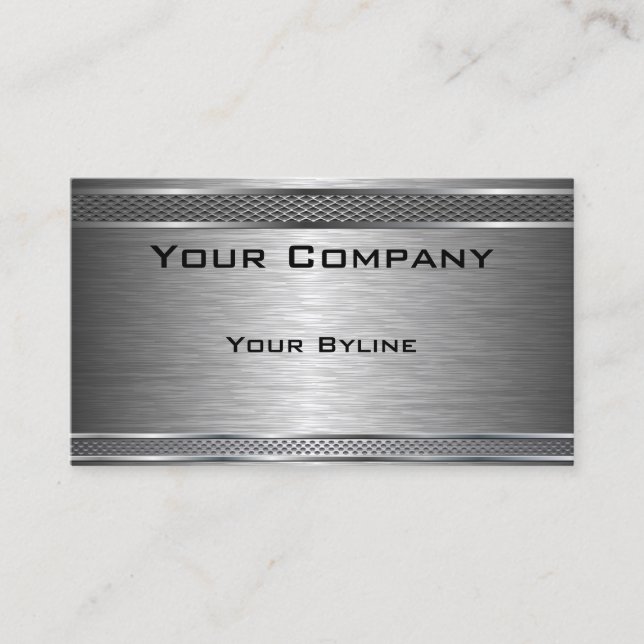 Dark Silver Brushed  Business Card (Front)