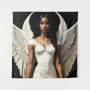 Dark Skin Black Girl Angel Angelcore Tapestry