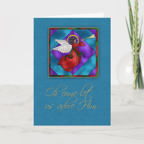 Dark Skinned Angel Religious Christmas Holiday Card