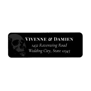 Dark Skull Elegant Goth Wedding Label