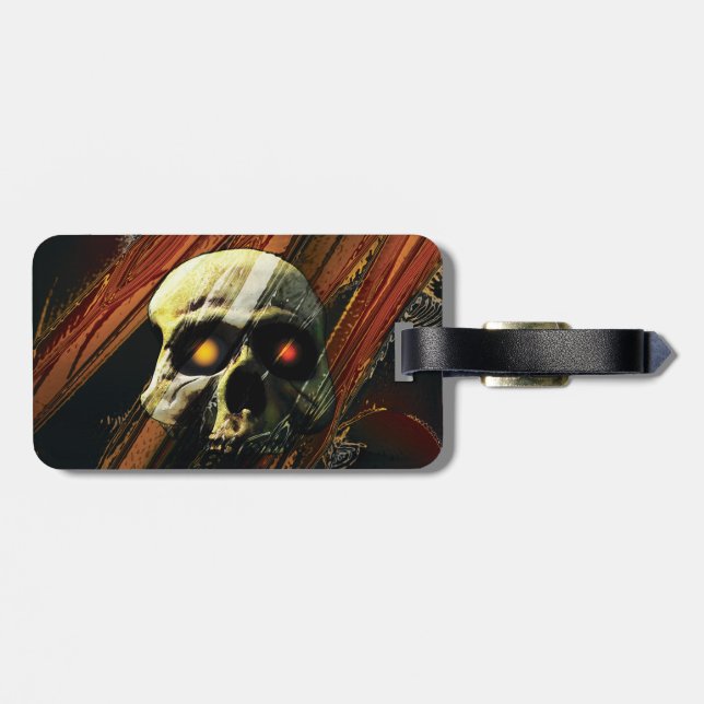 Dark Skull Luggage Tag (Back Horizontal)