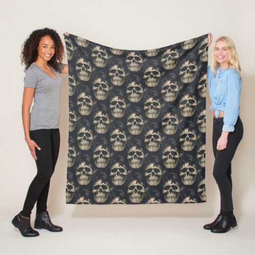 Dark Skulls  Fleece Blanket