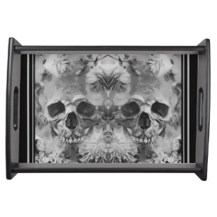 Dark Skulls Halloween  Serving Tray