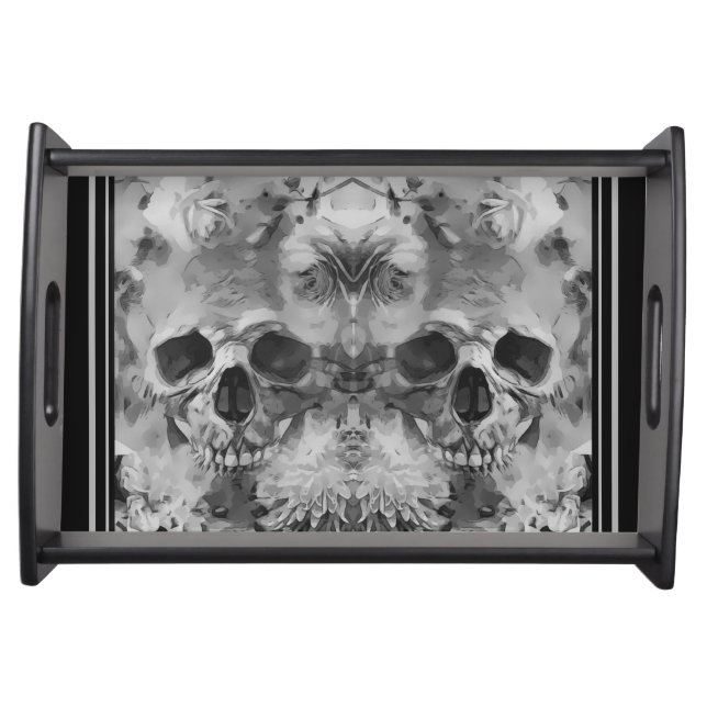 Dark Skulls Halloween  Serving Tray (Front)