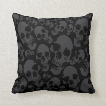 Dark Skulls Pillow by HeavyMetalHitman at Zazzle