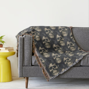 Dark Skulls Throw Blanket