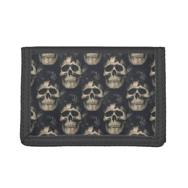 Dark Skulls  Tri-fold Wallet (Front)