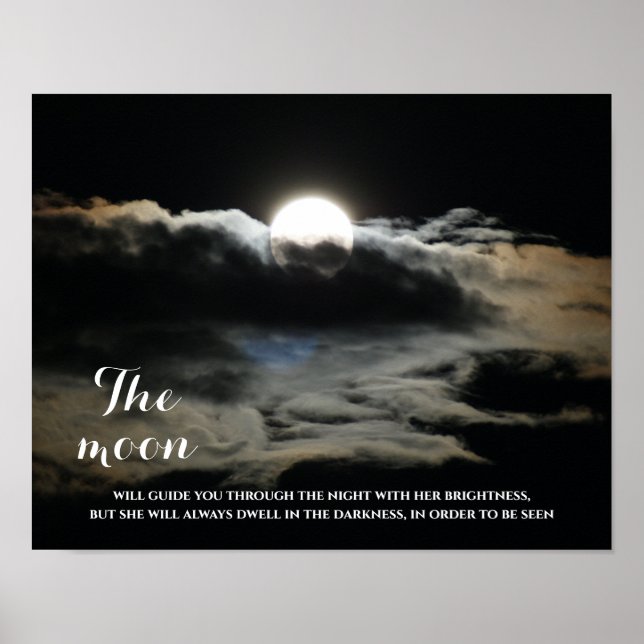 Dark Sky Full Moon Inspirational Quote Poster (Front)