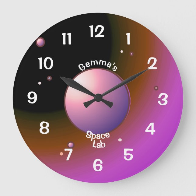  Dark Sky with Purple Moon Centre Children's Clock (Front)