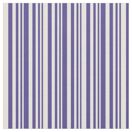 Dark Slate Blue and Beige Striped/Lined Pattern Fabric