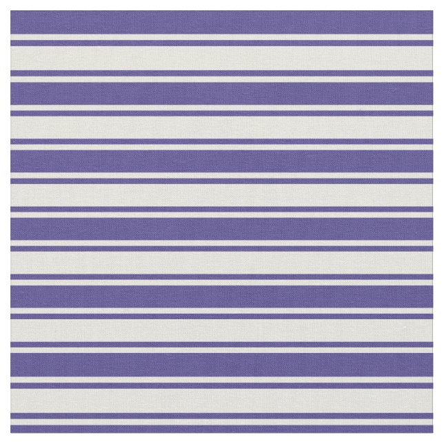 Dark Slate Blue and Beige Striped Pattern Fabric (Close Up)