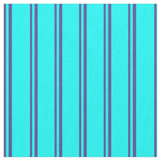 Dark Slate Blue and Cyan Pattern Fabric (Close Up)