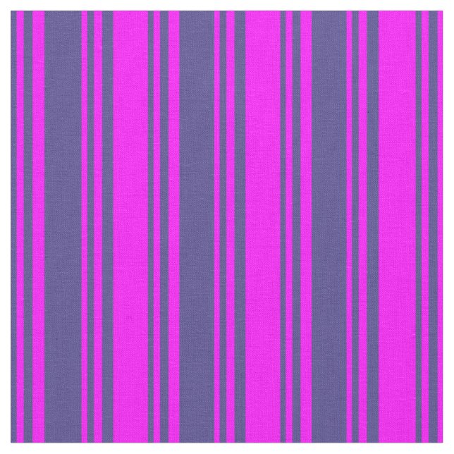 Dark Slate Blue and Fuchsia Lined/Striped Pattern Fabric (Close Up)