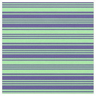Dark Slate Blue and Green Colored Striped Pattern Fabric