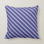 [ Thumbnail: Dark Slate Blue and Light Cyan Colored Lines Throw Pillow ]