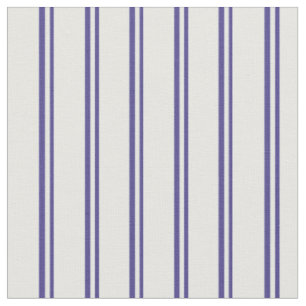 Dark Slate Blue and Mint Cream Stripes Fabric