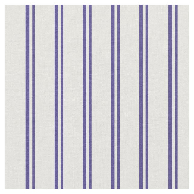 Dark Slate Blue and Mint Cream Stripes Fabric (Close Up)