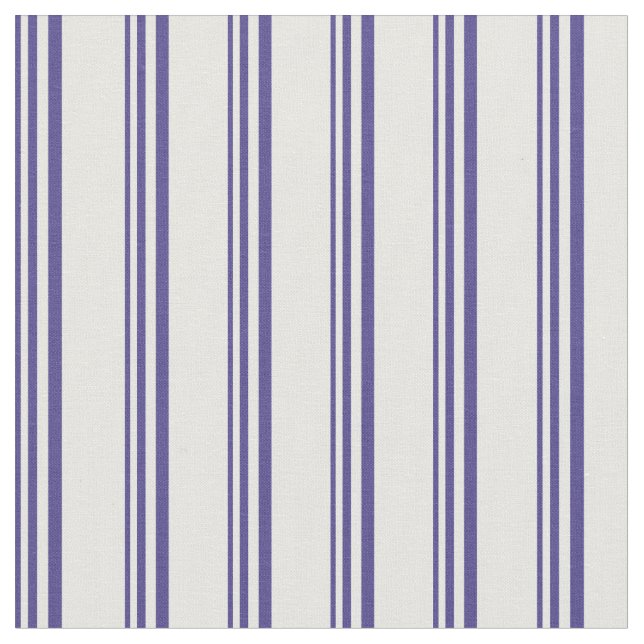 Dark Slate Blue and White Stripes Pattern Fabric (Close Up)