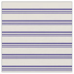 [ Thumbnail: Dark Slate Blue & Beige Colored Lines Fabric ]