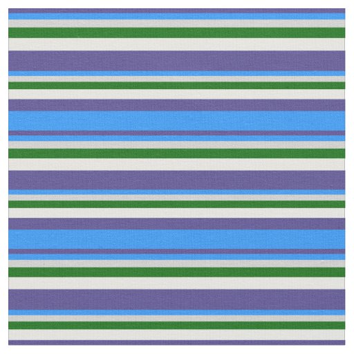 Dark Slate Blue, Blue, Gray, Green & Mint Cream Fabric