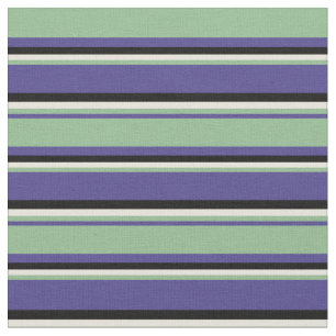 Dark Slate Blue, Dark Sea Green, Beige & Black Fabric