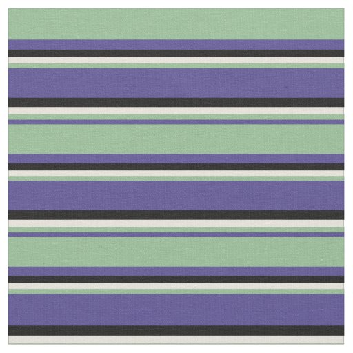 Dark Slate Blue, Dark Sea Green, Beige & Black Fabric