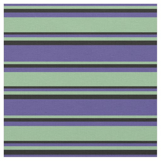 Dark Slate Blue, Dark Sea Green & Black Pattern Fabric