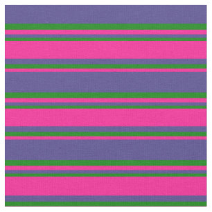 Dark Slate Blue, Deep Pink, and Green Colored Fabric