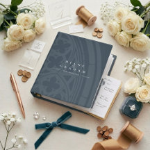 Dark Slate Blue Elegant Classic Gothic Wedding
