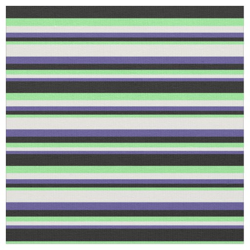 Dark Slate Blue, Light Cyan, Light Green & Black Fabric