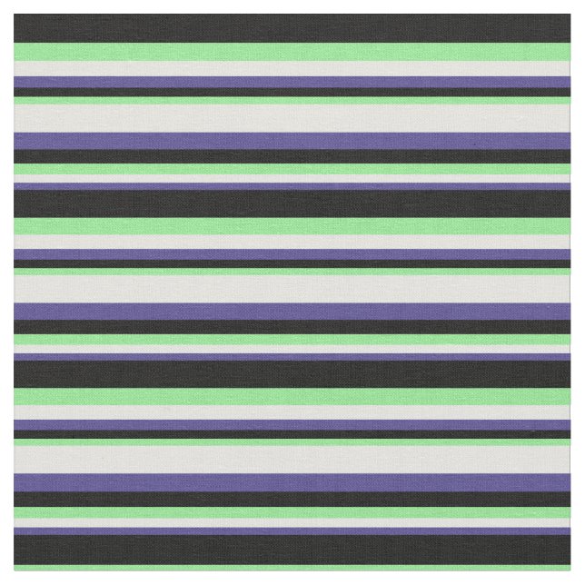 Dark Slate Blue, Light Cyan, Light Green & Black Fabric (Close Up)
