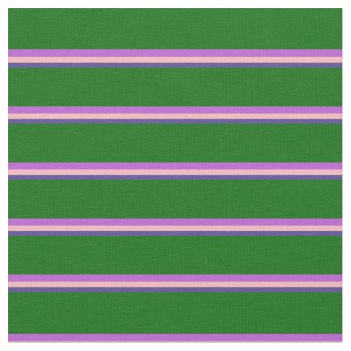 Dark Slate Blue, Light Pink, Orchid & Dark Green Fabric